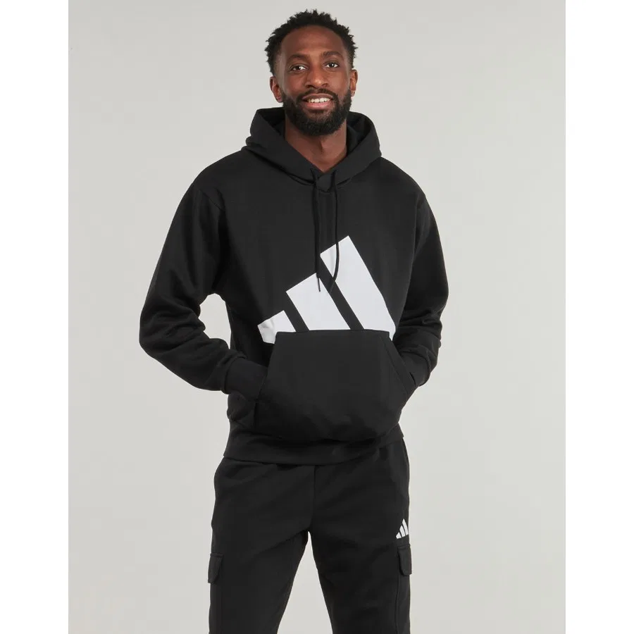 Свитшот спортивный с капюшоном и длинным рукавом, Adidas, Черный