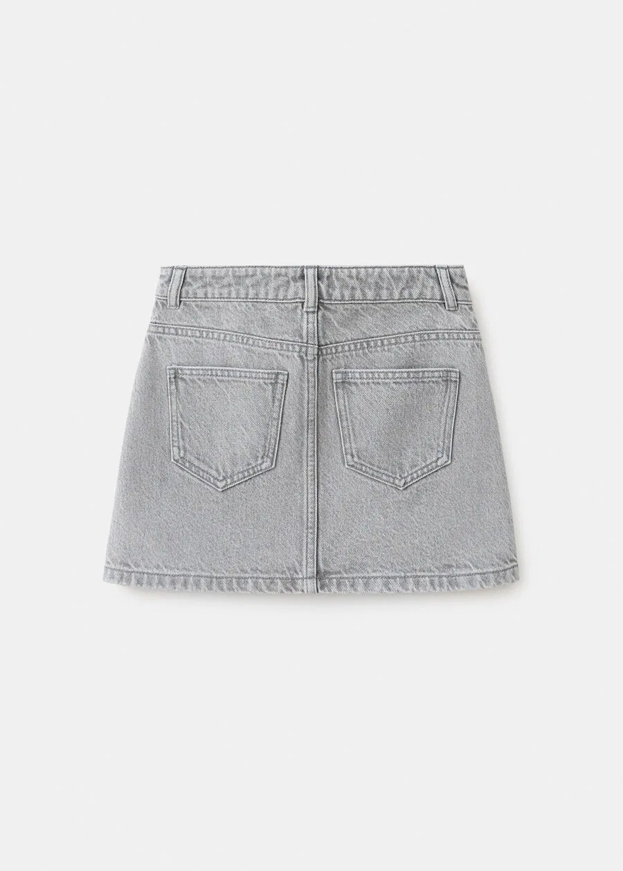 Детская юбка MANGO KIDS 'SABRINA' из серого денима — фото 2