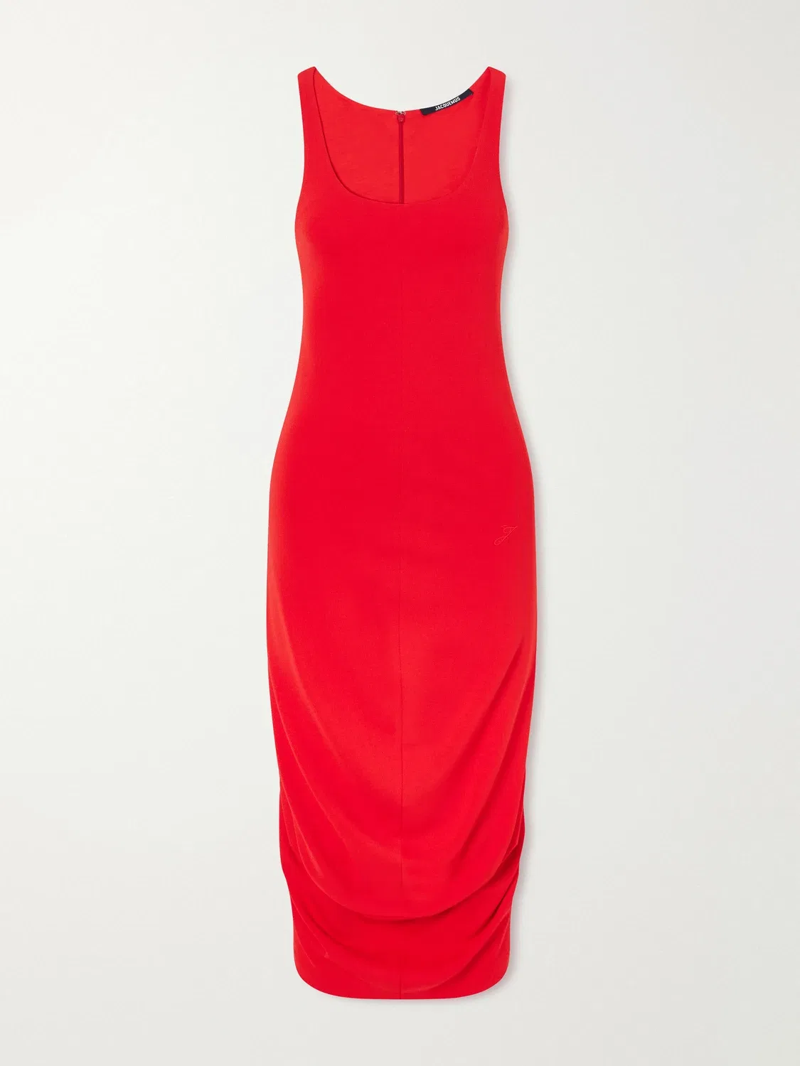 Платье миди La Robe Regata из крепа с вышивкой Jacquemus, красный