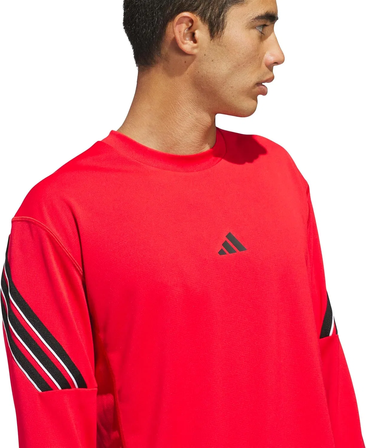 Мужская баскетбольная футболка с длинным рукавом Crazylite adidas, Pure Ruby — фото 4