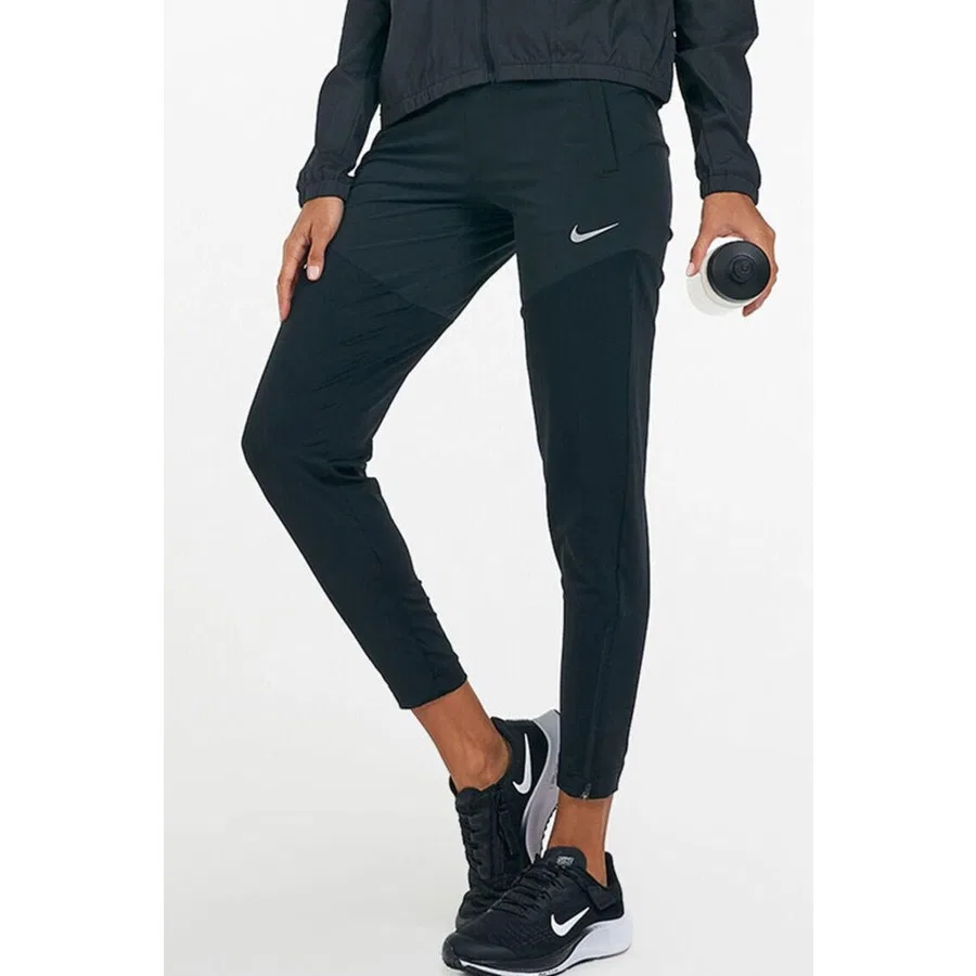 Спортивные брюки с молнией по низу Dri-Fit Essential Running Nike, Черный
