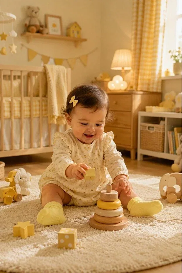 Детские носки хлопковые 5 шт Organic Cotton 5-Piece Boxed Premium Newborn Baby Socks Lakoren, Yellow — фото 2