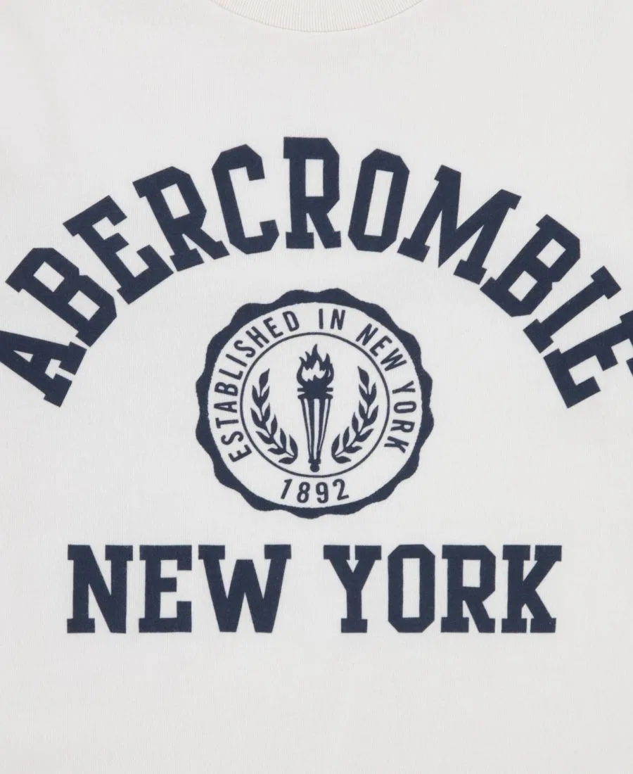 Футболка с коротким рукавом с принтом New York crest abercrombie kids, White — фото 3