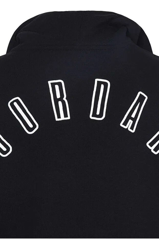 Детское худи из хлопка для девочек с принтом Jordan Nike, Black — фото 3