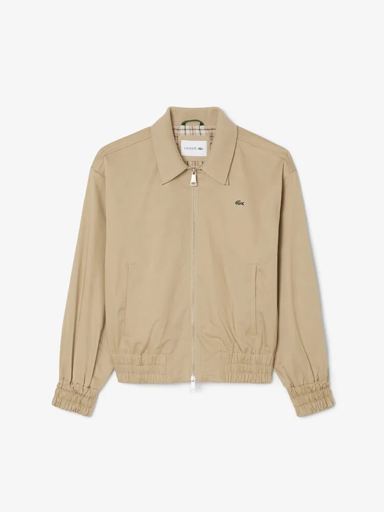 Жакет LACOSTE Relaxed Fit из габардина, Бежевый — фото 4