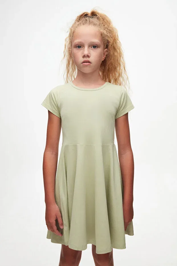 Детское платье для девочек хлопковое Lovetti, On Cagla Green — фото 2