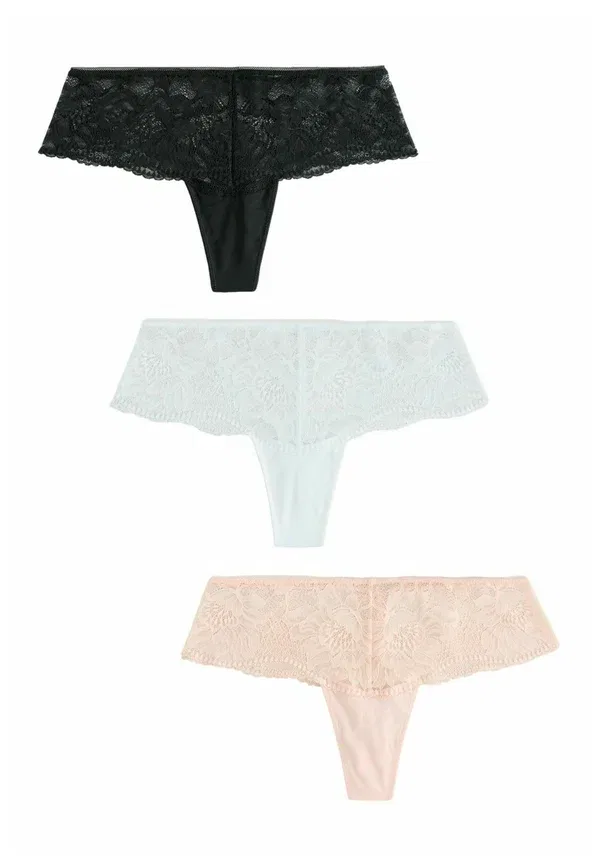 Комплект трусов 3 шт. Hipster thong fit Next, черный, розовый, белый