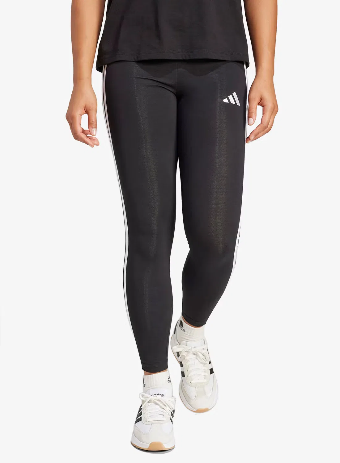 Леггинсы с логотипом 3-Stripes Adidas, черный