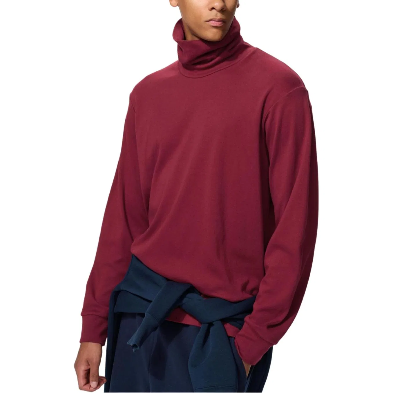 Мужская футболка с отложным воротником Maroon UNIQLO — фото 3