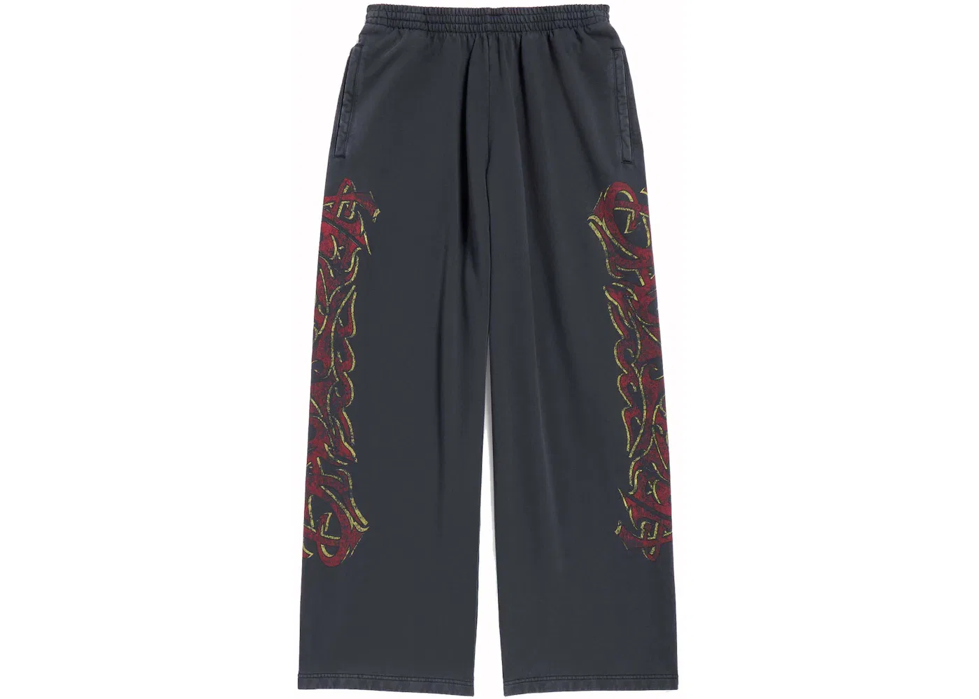 Мужские спортивные штаны мешковатые Balenciaga Offshore Baggy Sweatpants, Black Faded