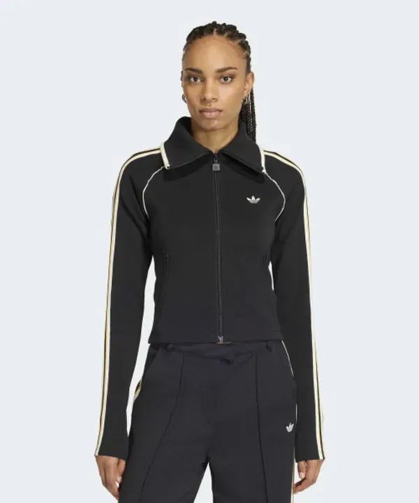 Тренировочная куртка Slim Fit Firebird, Adidas, черный