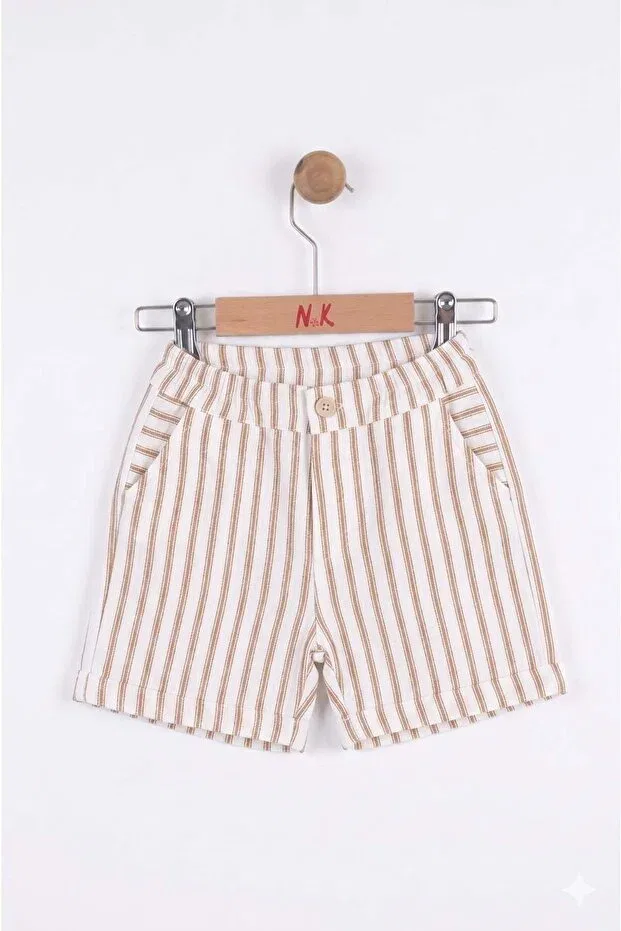 Детские шорты для мальчиков в полоску Nk Kids, Camel
