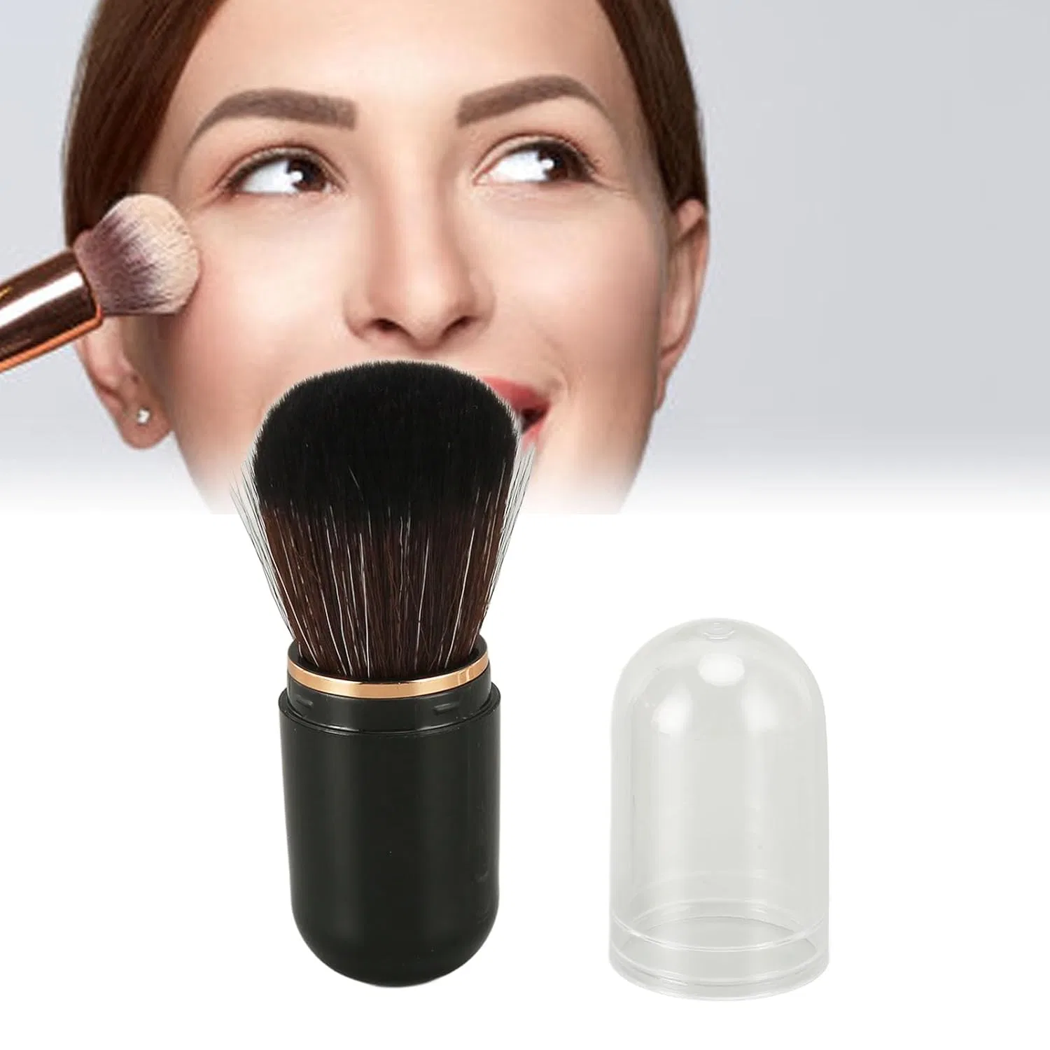 Телескопическая кисть для макияжа, Nano Fiber, Black Generic — фото 4