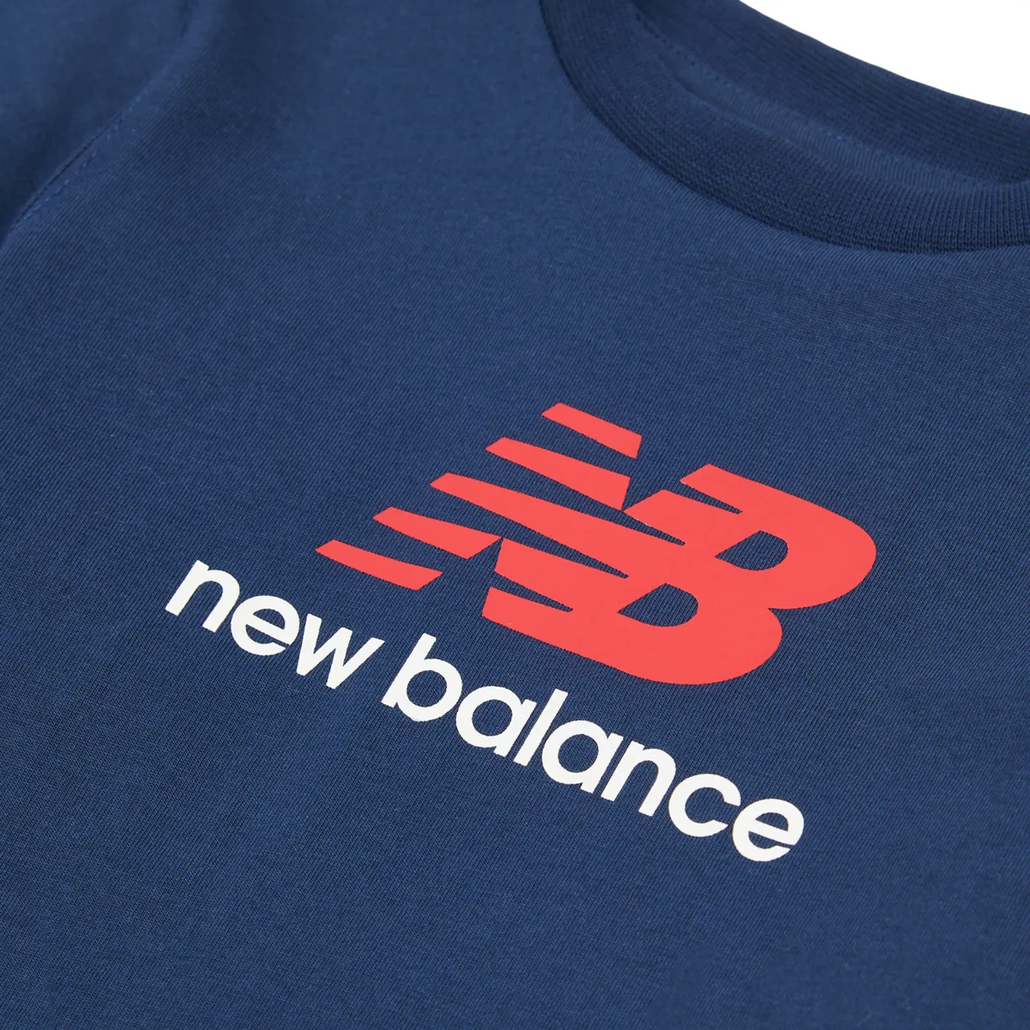 Детская футболка с коротким рукавом и принтом Jersey Stacked Logo New Balance, Nb Navy — фото 3
