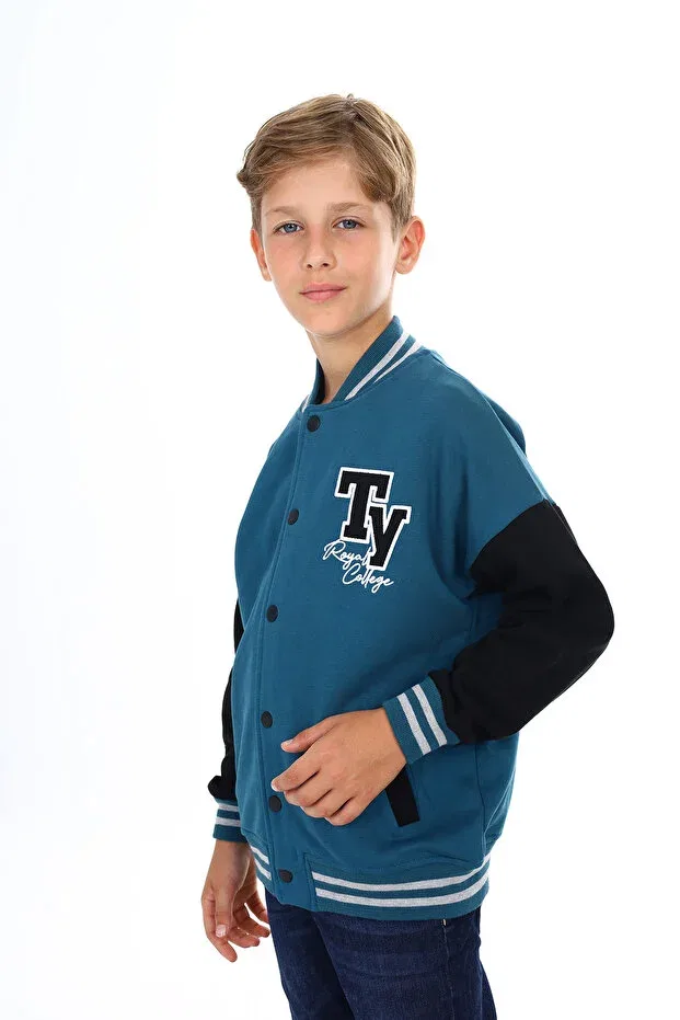 Детский кардиган для мальчиков с вышивкой Toontoy, Oil Blue — фото 2