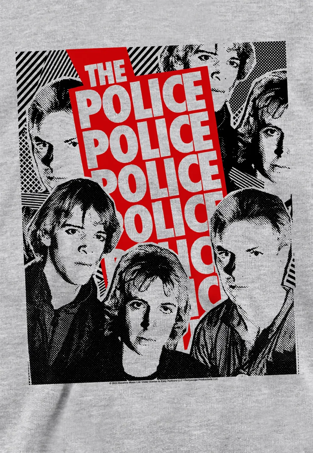 Детский свитшот-худи с принтом Repeat Collage The Police, Grey — фото 2