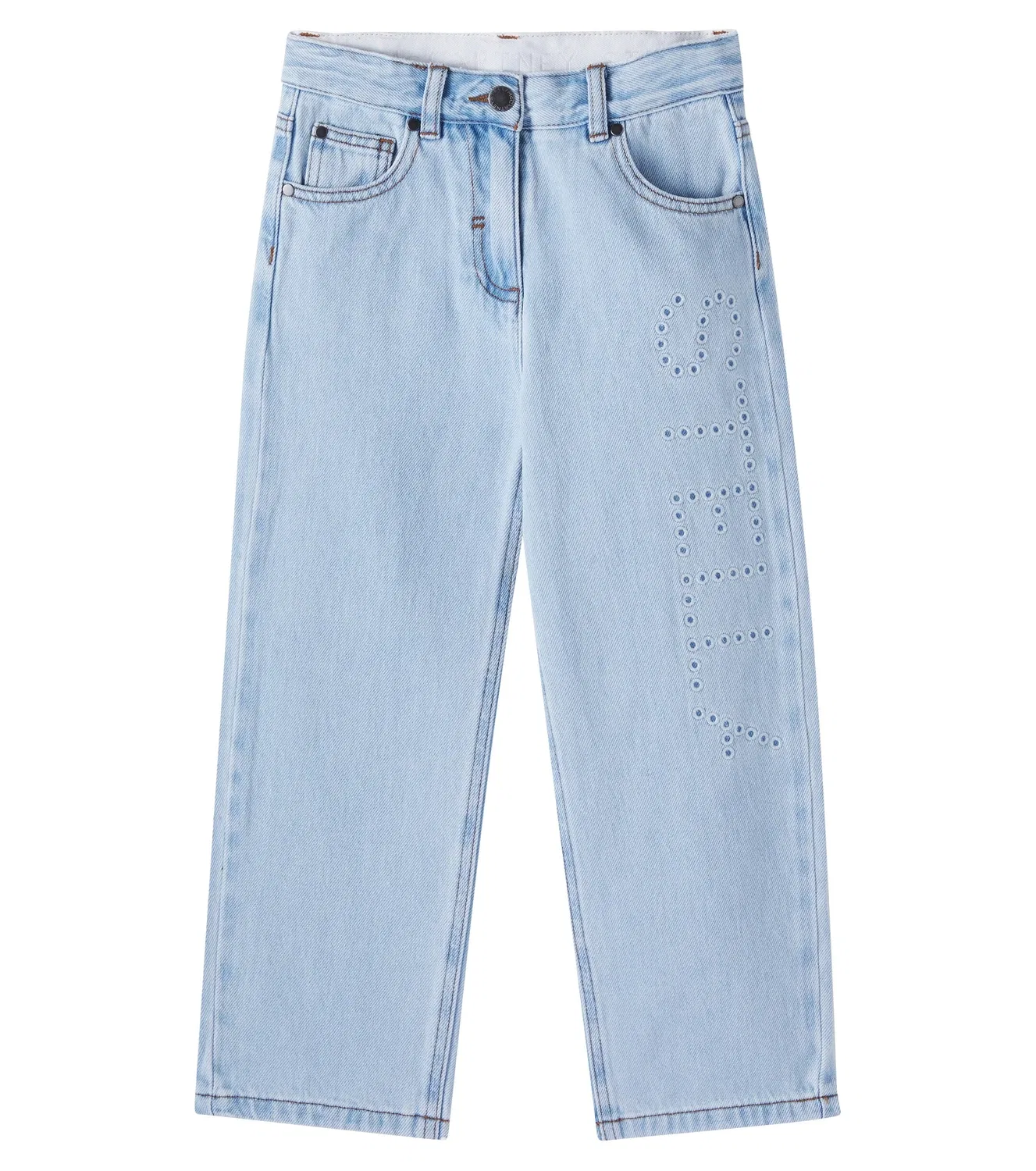 Джинсы с люверсами Stella Mccartney Kids, синий
