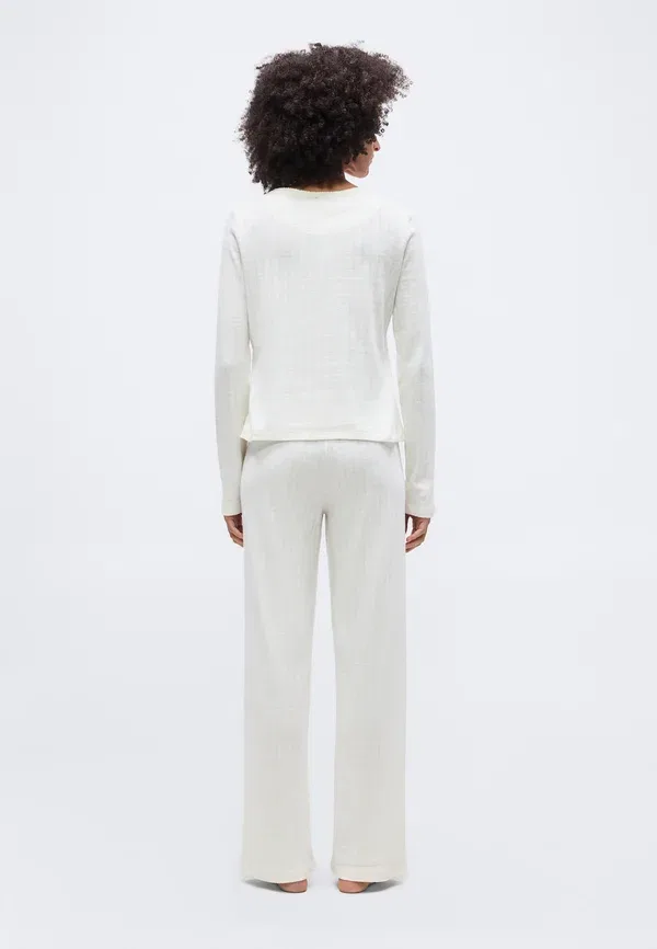 Комплект пижамы из хлопка Henley wide leg, Polo Ralph Lauren, Ecru, цвет egret — фото 3