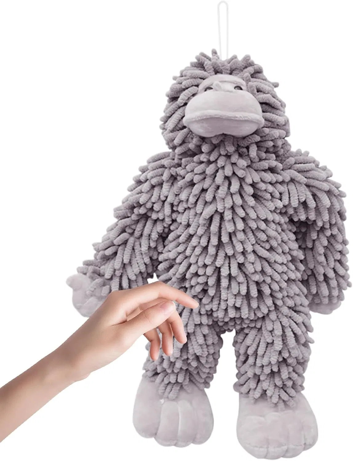 Пушистое полотенце с петлей, Chenille, Generisch, 55 г, 40x30x14 см, Gray