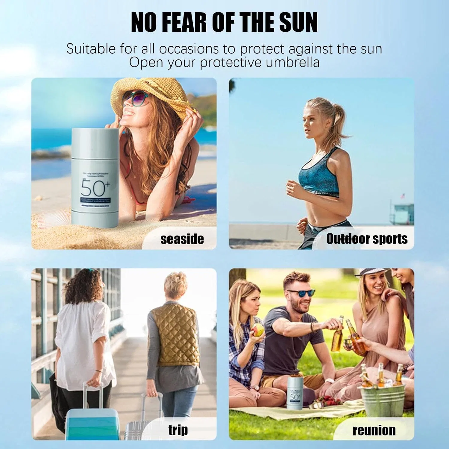 Солнцезащитный стик SPF50 Mimoqk, 40 г — фото 4