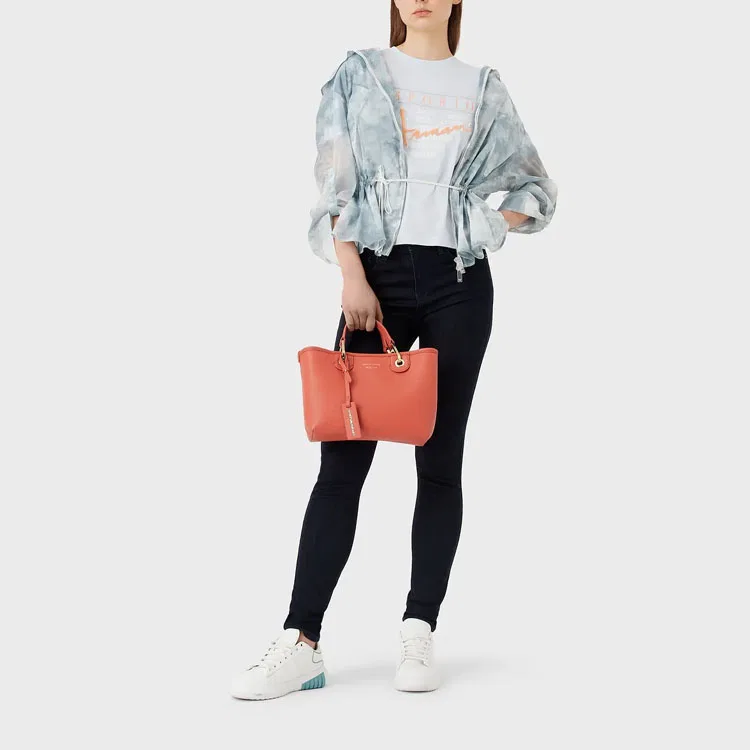 Футболка женская с круглым вырезом, свободный крой, Emporio Armani, Blue — фото 3