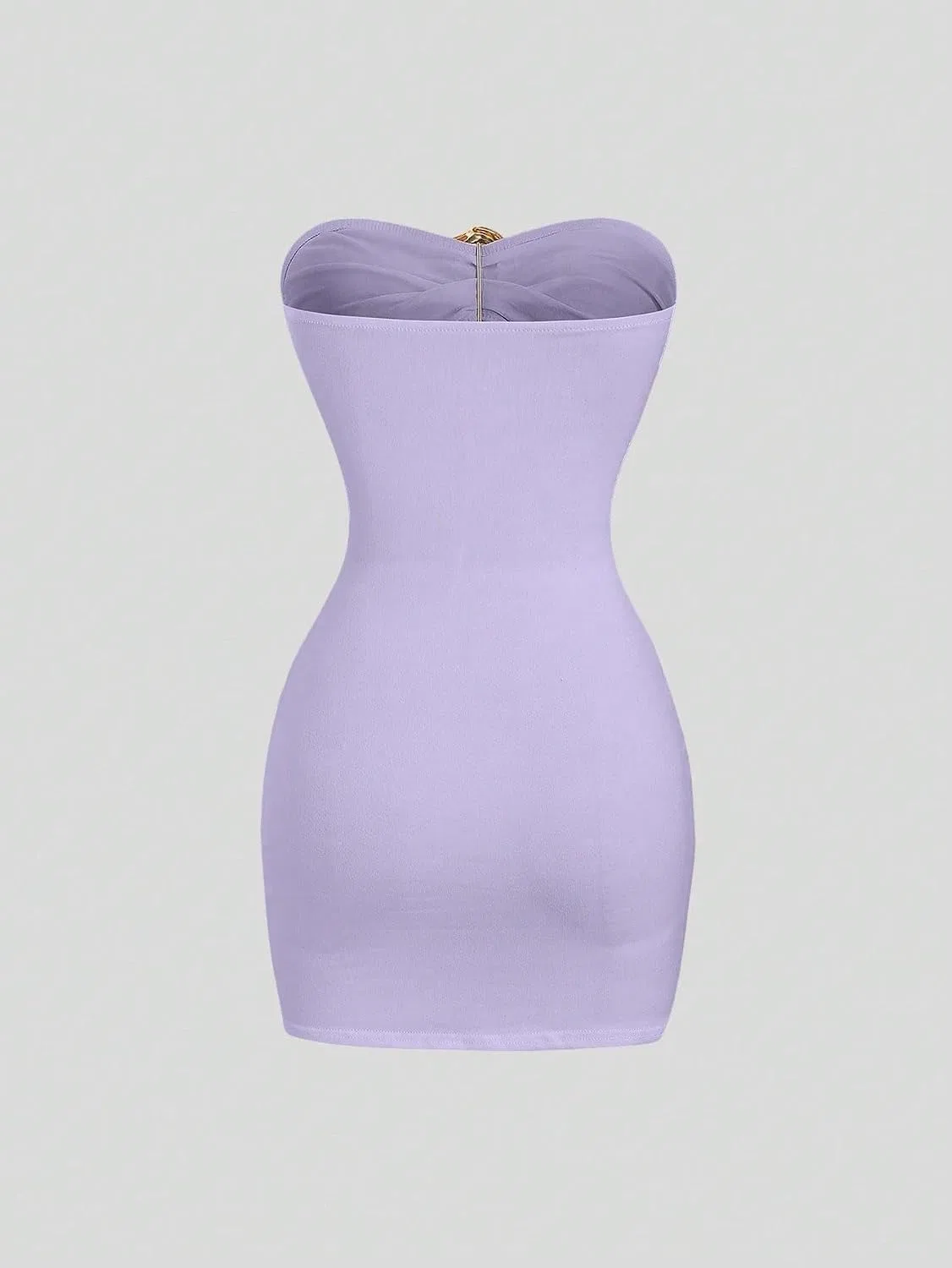 Женское мини-платье с драпировкой Strapless Buckle, Mauve Purple — фото 4