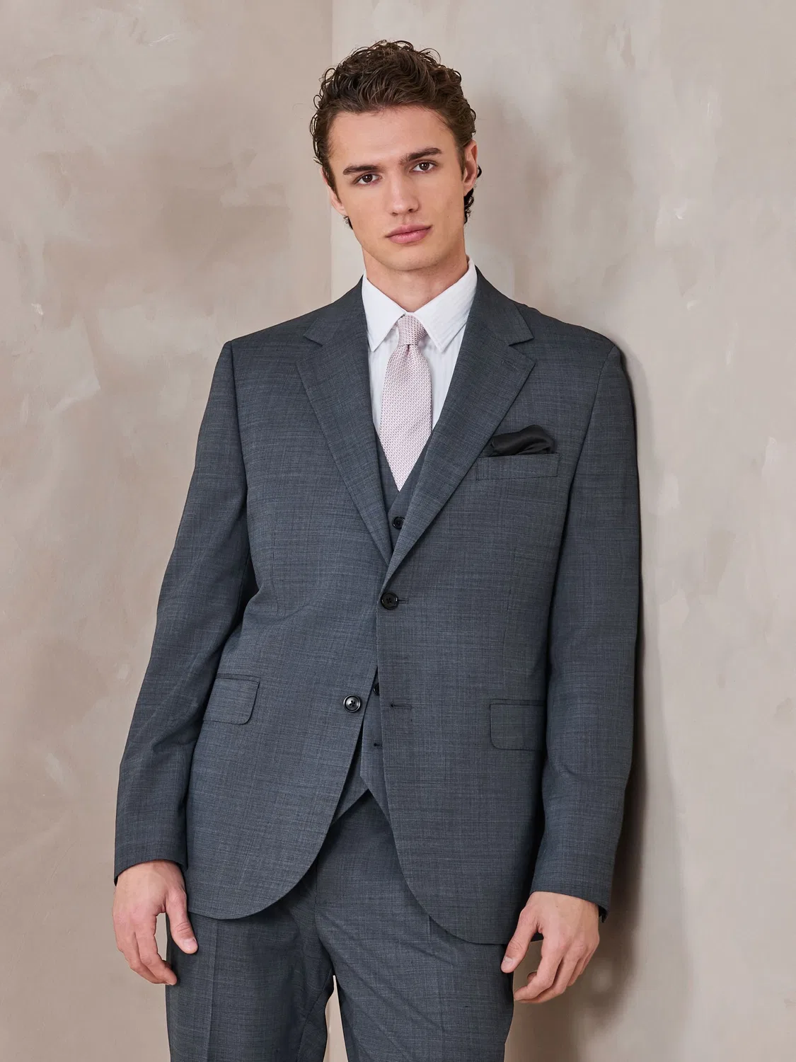 Пиджак Tailored Fit с шерстью, N.Premium Texture Next, серый