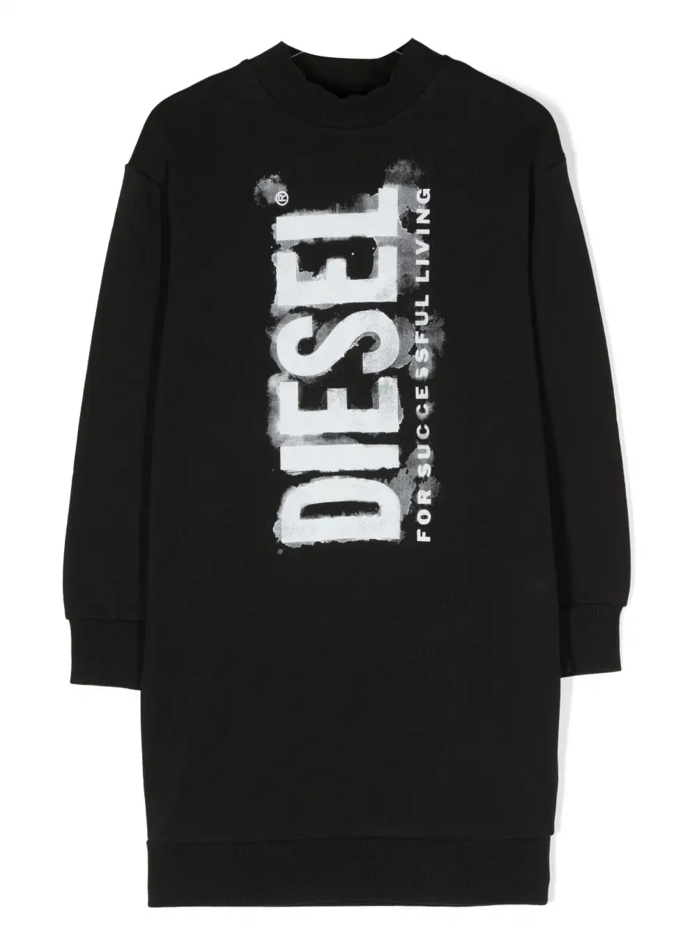 Платье миди с логотипом Diesel Kids, черный