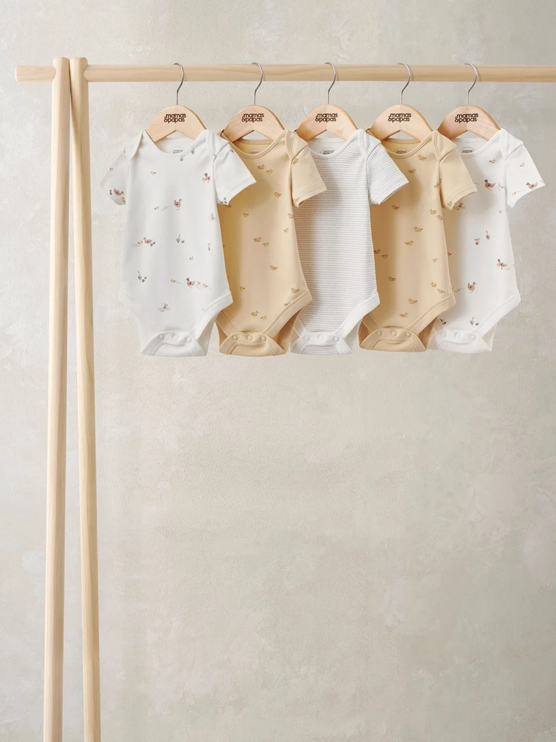 Боди с коротким рукавом, набор 5 шт, Duckling Mamas & Papas, кремовый