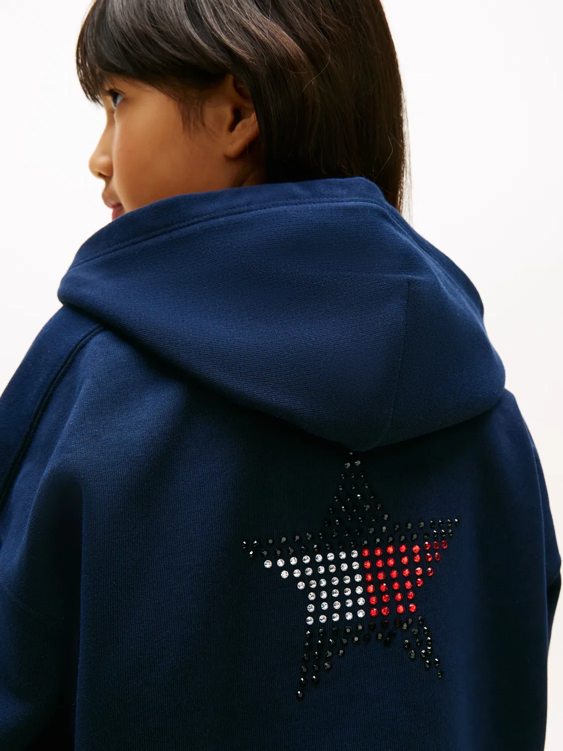 Детское худи для девочек с принтом Tommy Hilfiger, Azul — фото 3