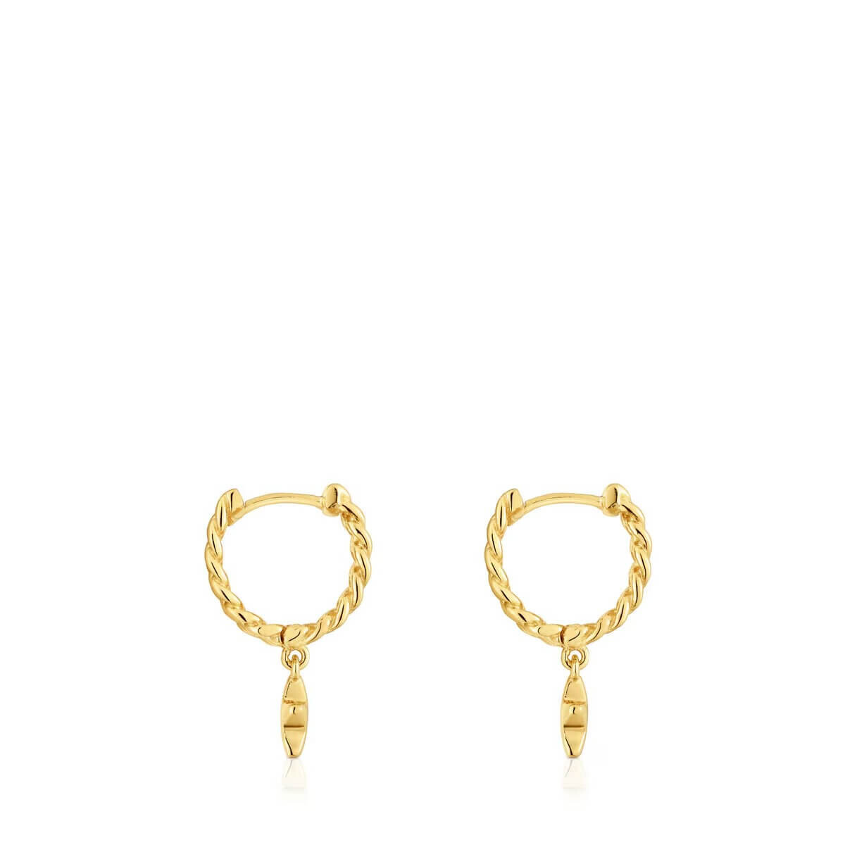 Серьги-кольца Tous Bold Motif Short Star Motif, 22 мм, серебро с 18-каратным золотым покрытием — фото 2