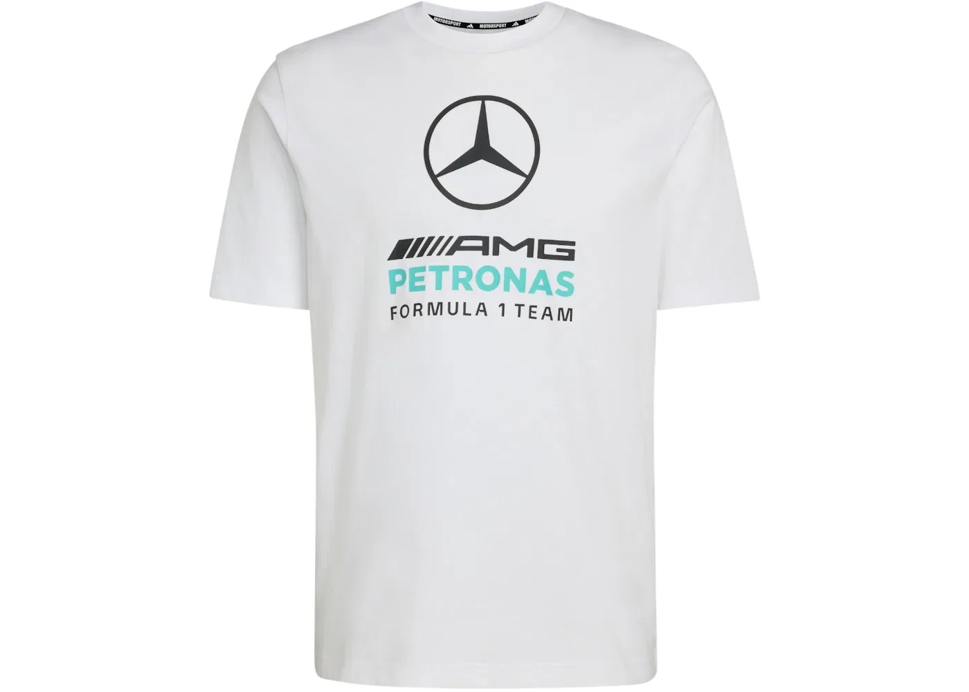 Мужская футболка с принтом Adidas Mercedes AMG Petronas Formula 1 Team DNA Graphic Tee, White Semi Mint Rush