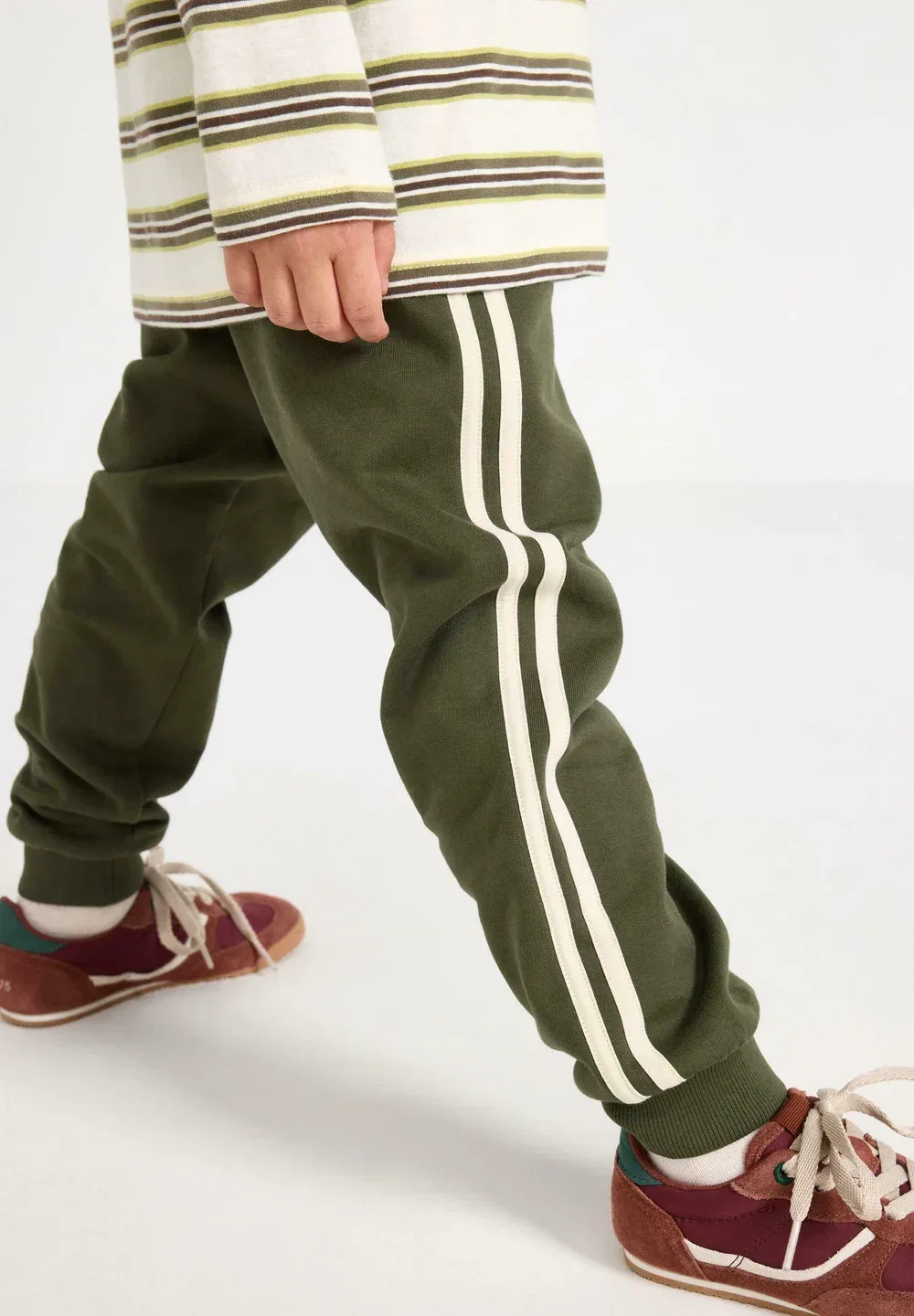 Спортивные штаны с начесом внутри Lindex, Dark Khaki Green — фото 4