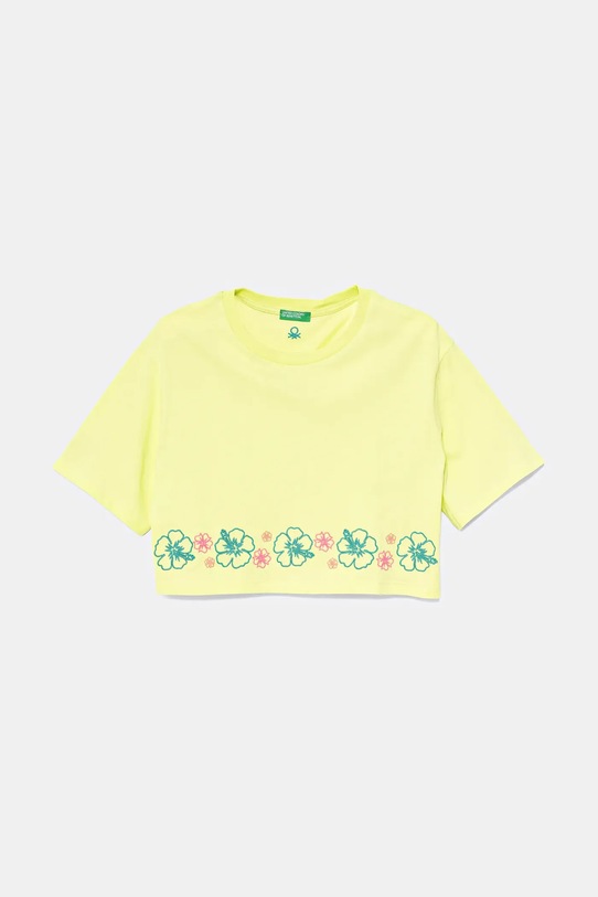 

Детская хлопковая футболка United Colors Of Benetton, зеленый