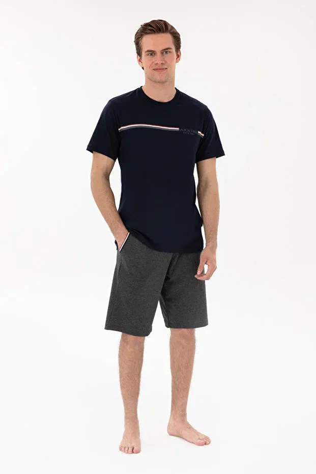 Мужской пижамный комплект с коротким рукавом U.S. Polo Assn., Navy Blue — фото 4