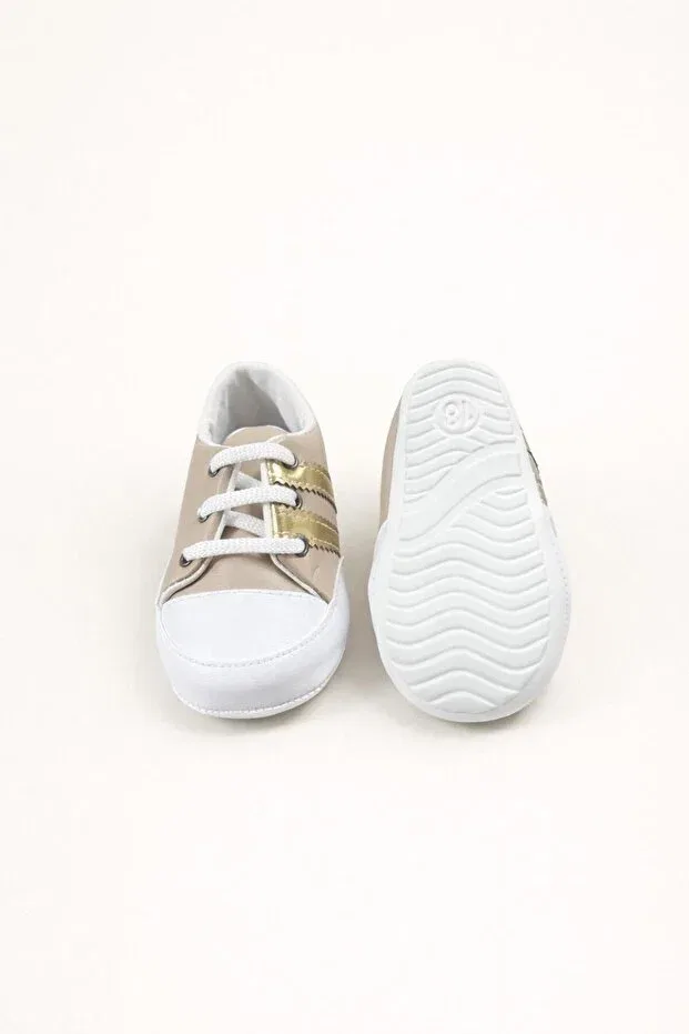Детские туфли-тапочки для девочек с рисунком Numix Baby Kids, Beige — фото 3