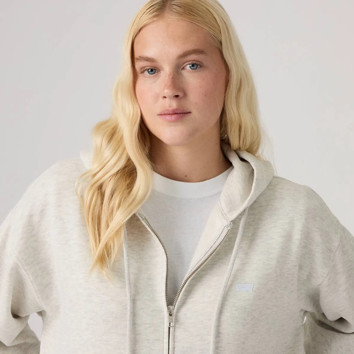 Повседневная толстовка на молнии Levi's, Frosty Grey Heather - Grey — фото 2