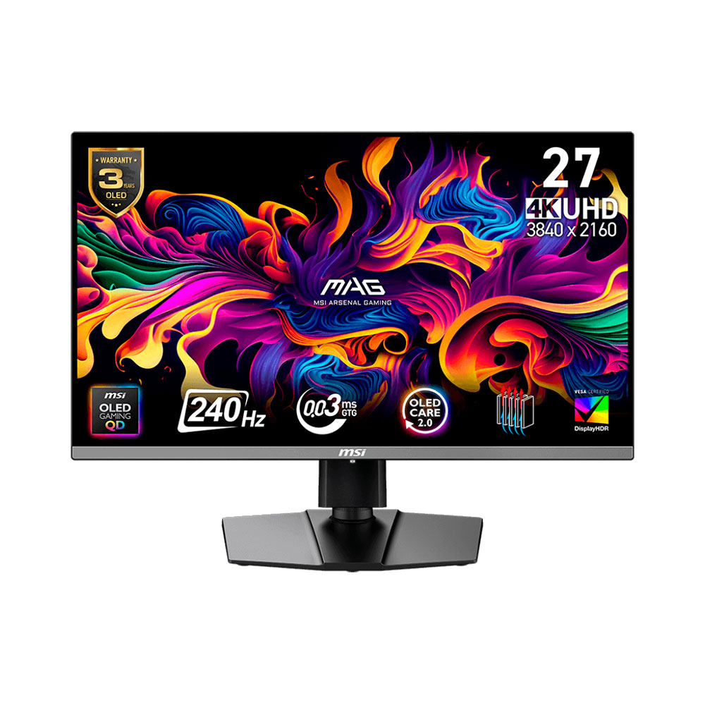 

Игровой монитор MSI MAG 272UP QD-OLED X24, 26.5'', 3840х2160, 240 Гц, QD-OLED, черный
