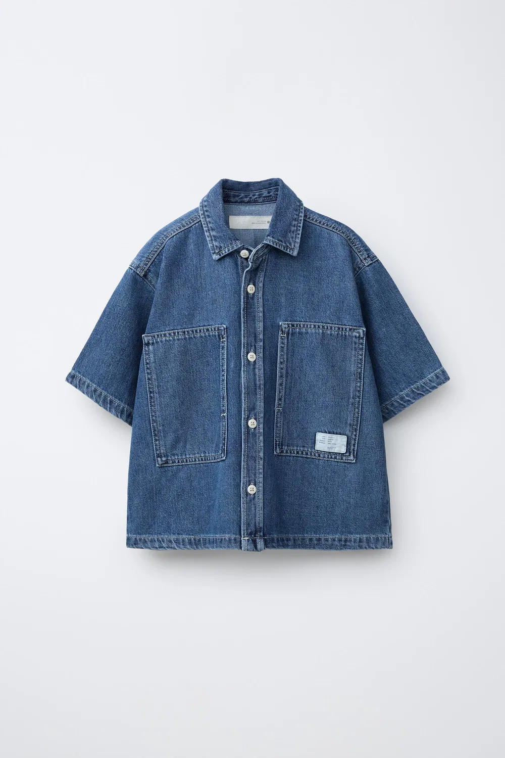 СВЕТЛАЯ ДЖИНСОВАЯ РУБАШКА ZARA, Mid-Blue