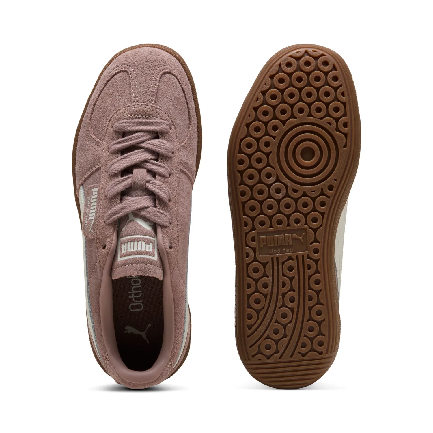 Детские кроссовки с классической T-Toe конструкцией Palermo PUMA, Sandstone-Vapor Gray — фото 4