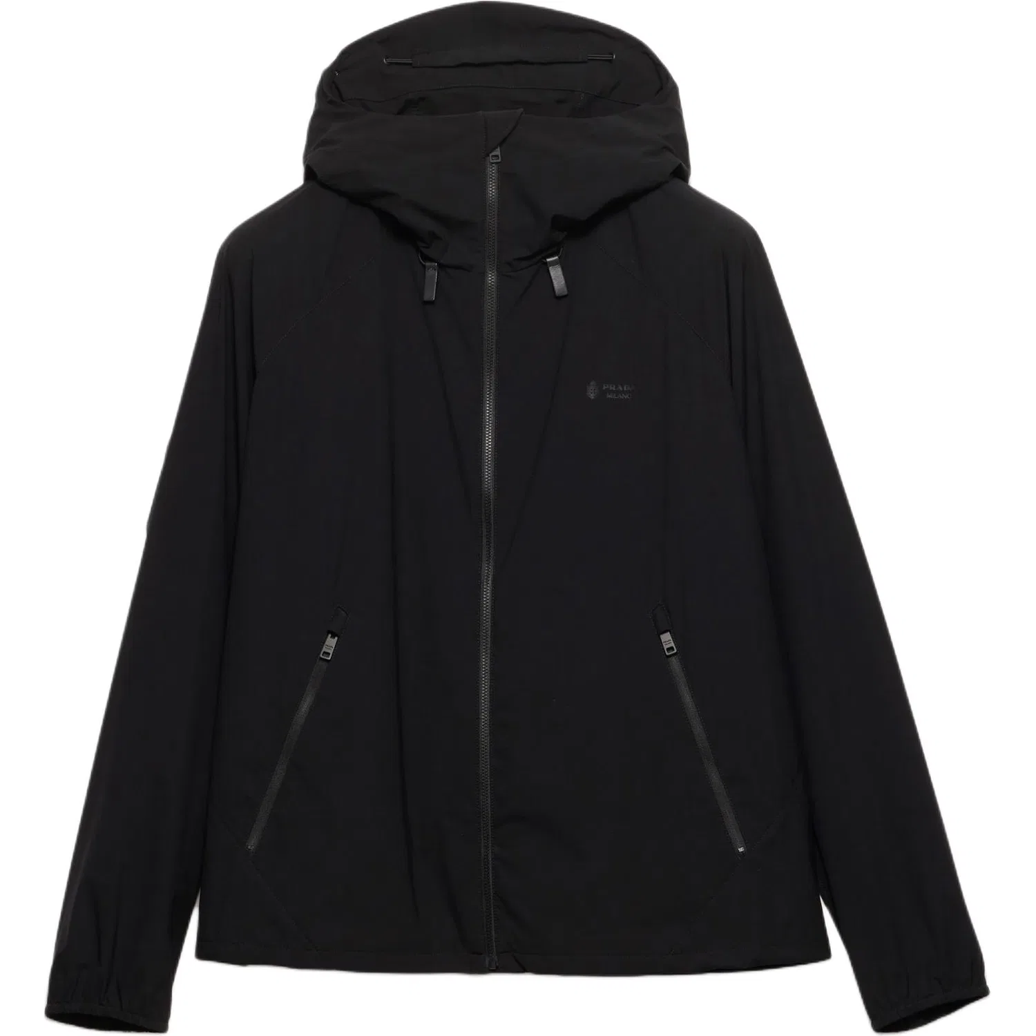 Мужская куртка из нейлона Re-Nylon с капюшоном, прямой крой, PRADA, Black