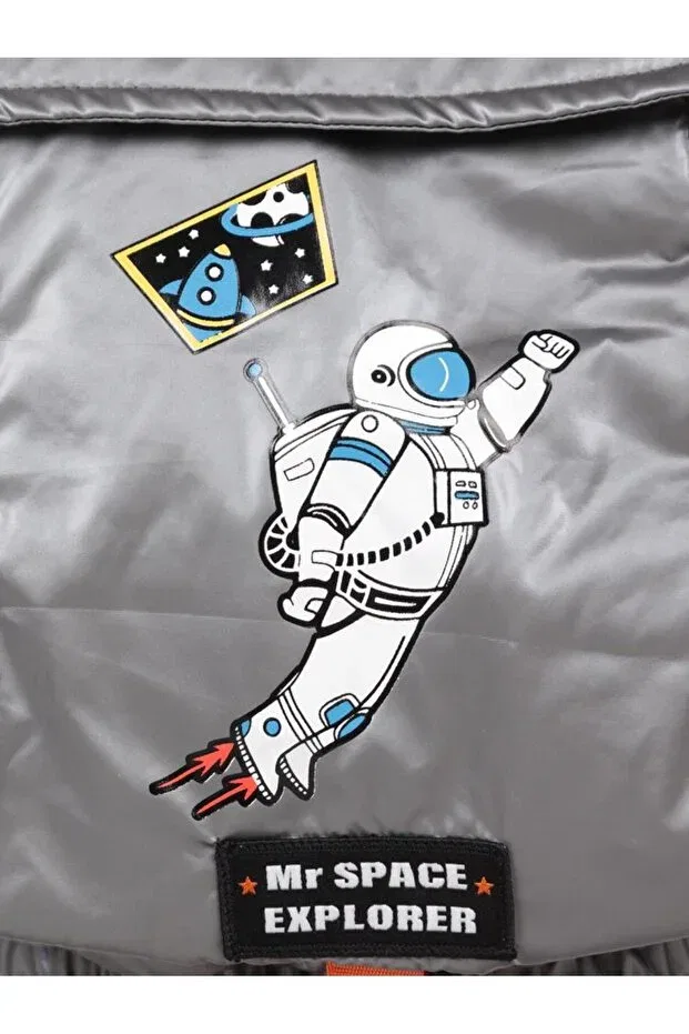 Детское пальто для девочек с принтом Astronaut Civil Boys, Light Gray — фото 3