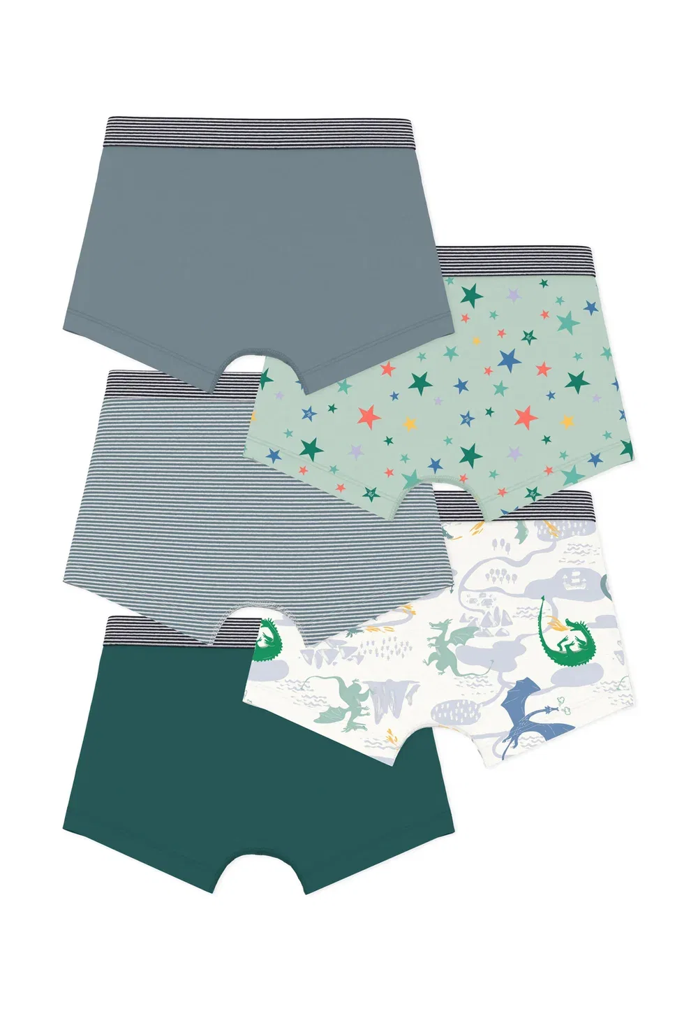 Комплект из 4 боксерских трусов Petit Bateau, Green Multicolor — фото 2