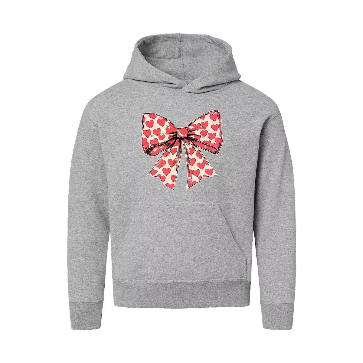 Детское худи с принтом Coquette Hearts The Juniper Shop, Heather Grey