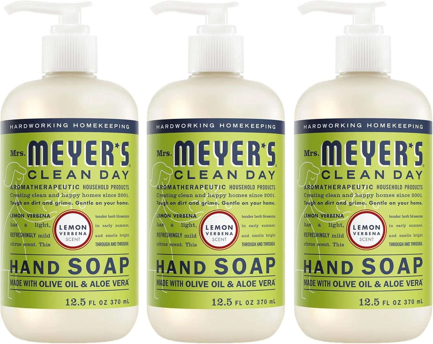 Жидкое мыло для рук Lemon Verbena, Mrs. MEYER'S, 3 шт по 350 мл
