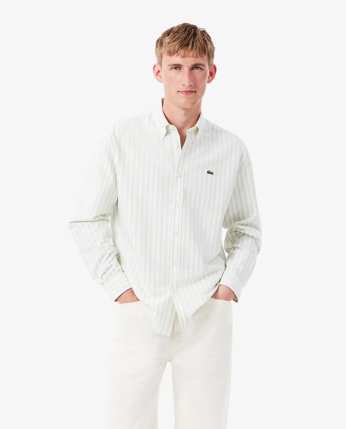 Мужская рубашка с длинным рукавом Lacoste, Verde
