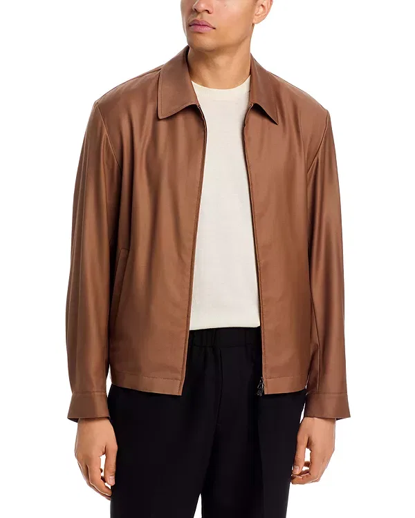 Мужская куртка с воротником-стойкой Boss x Beckham Wing, Medium Brown