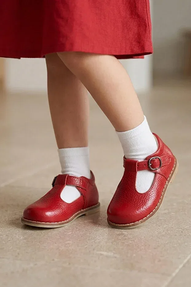 Детские туфли для девочек ортопедические Cevoclub Kids, Red — фото 3