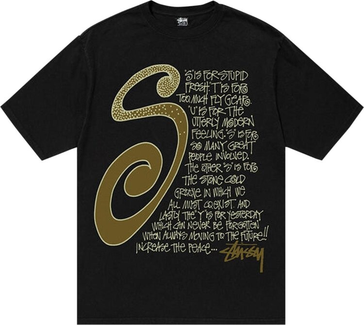 

Футболка Stussy S Talk Pigment Dyed Tee 'Black', черный