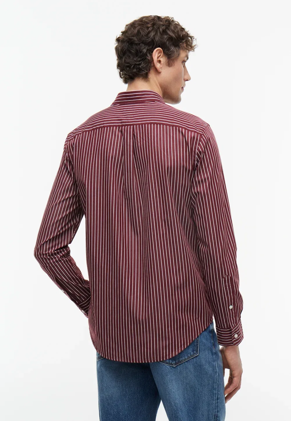 Рубашка Flex hairline poplin rf - рубашка Tommy Hilfiger, Deep Rouge — фото 3